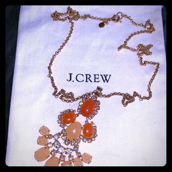 J Crew Long Crystal Statement Necklace NWOT - Picture 3 of 8